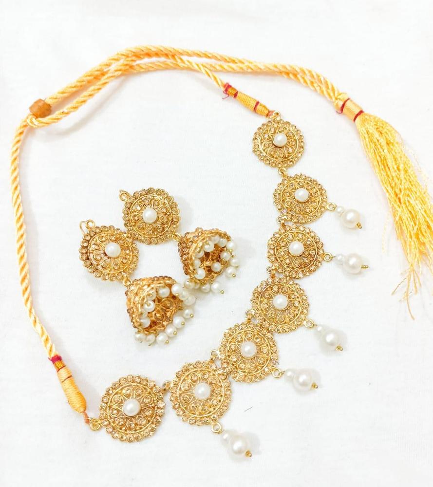 Gold Plated Bridal Choker Set with Earrings β Wedding Jewelry Set for Women Pakistan