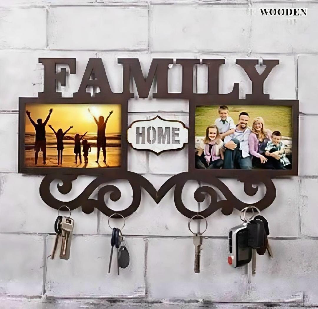 Family Home Key Holder with Photo Frame