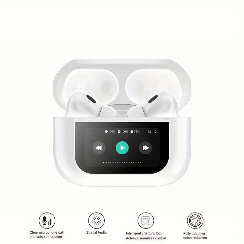 White Bluetooth Earbuds with Charging Case – Wireless AirPods Style Earphones Pakistan