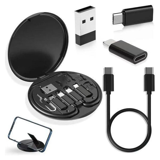 5-in-1 Circle Box Multi USB Charging Adapter Cable Kit – 60W Fast Charging