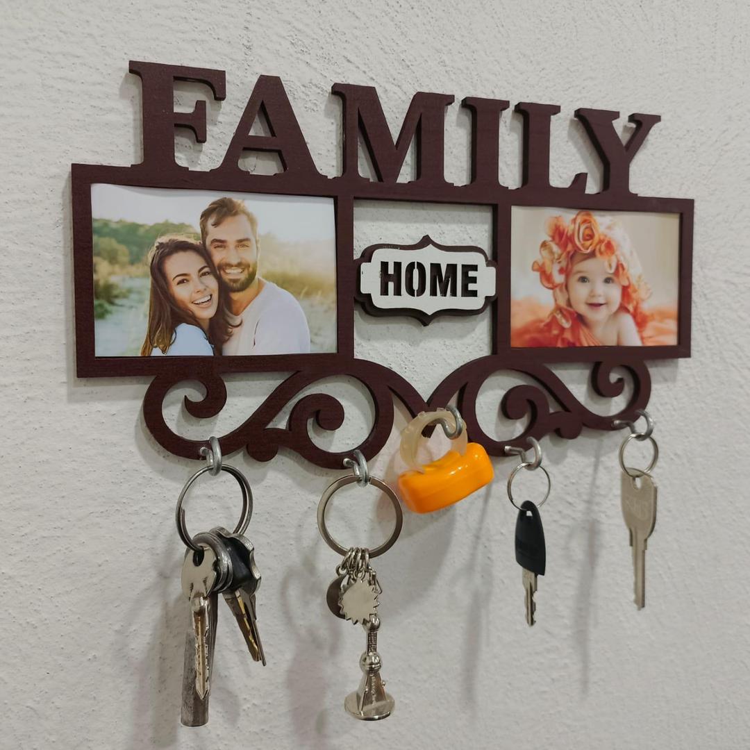 Family Home Key Holder with Photo Frame