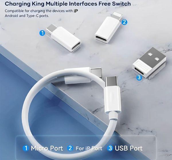 5-in-1 Circle Box Multi USB Charging Adapter Cable Kit – 60W Fast Charging