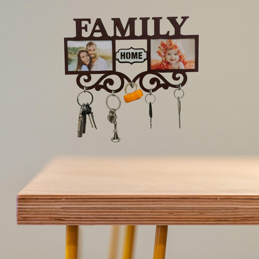 Family Home Key Holder with Photo Frame