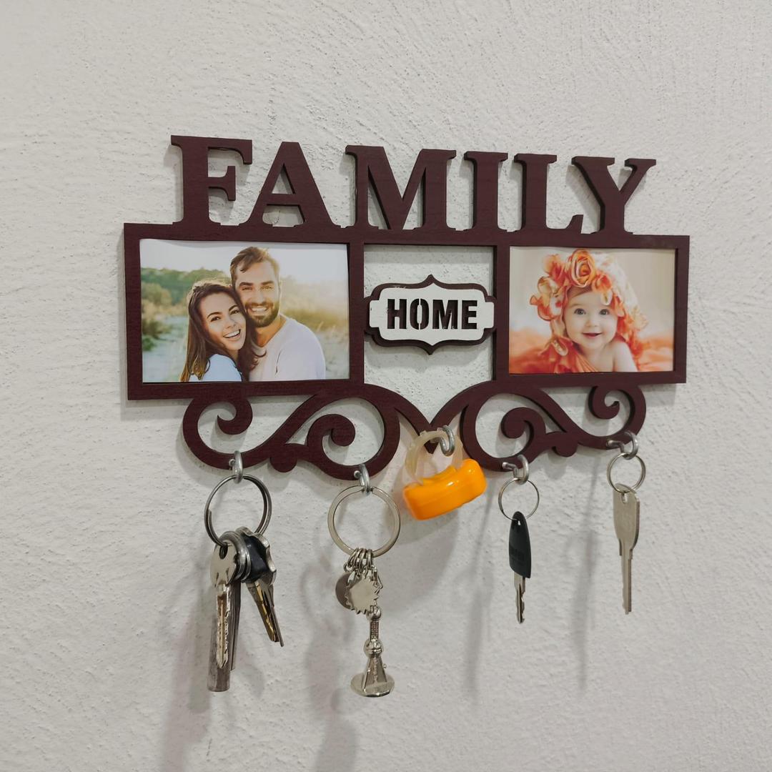 Family Home Key Holder with Photo Frame