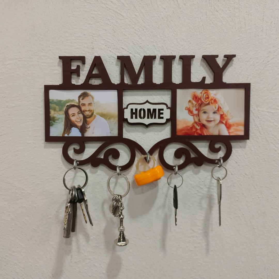 Family Home Key Holder with Photo Frame