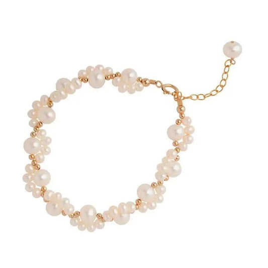 Pearl & Gold Beaded Bracelet