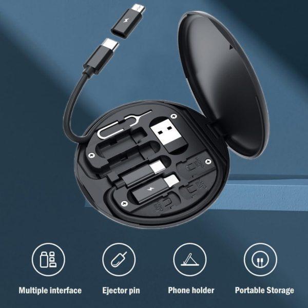5-in-1 Circle Box Multi USB Charging Adapter Cable Kit – 60W Fast Charging