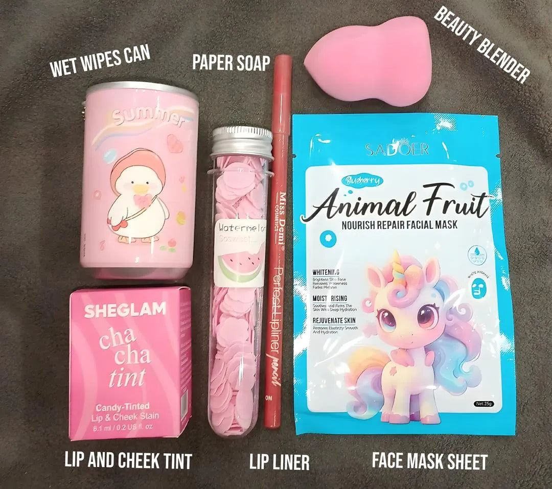 6 in 1 Beauty Gift Kit – Cute Pink Makeup & Skincare Set