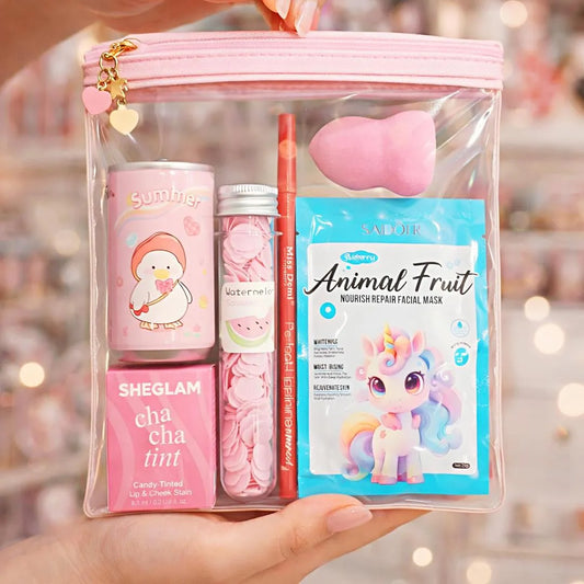 6 in 1 Beauty Gift Kit – Cute Pink Makeup & Skincare Set