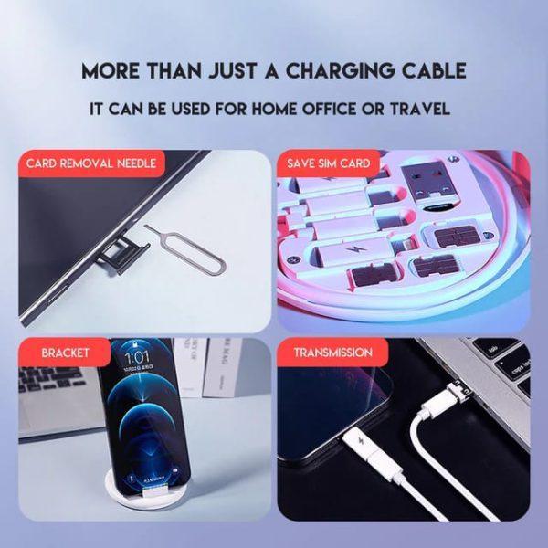 5-in-1 Circle Box Multi USB Charging Adapter Cable Kit – 60W Fast Charging