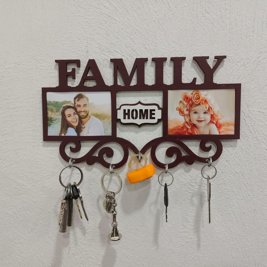 Family Home Key Holder with Photo Frame